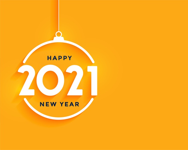 happy new year greeting card with with 2021 white numbers shape christmas ball orange 1017 28831 ۶ گام آسان برای آماده کردن گوگل برای سال 2021