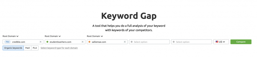 keyword gap نحوه طراحی ساختار سایت برای سئو